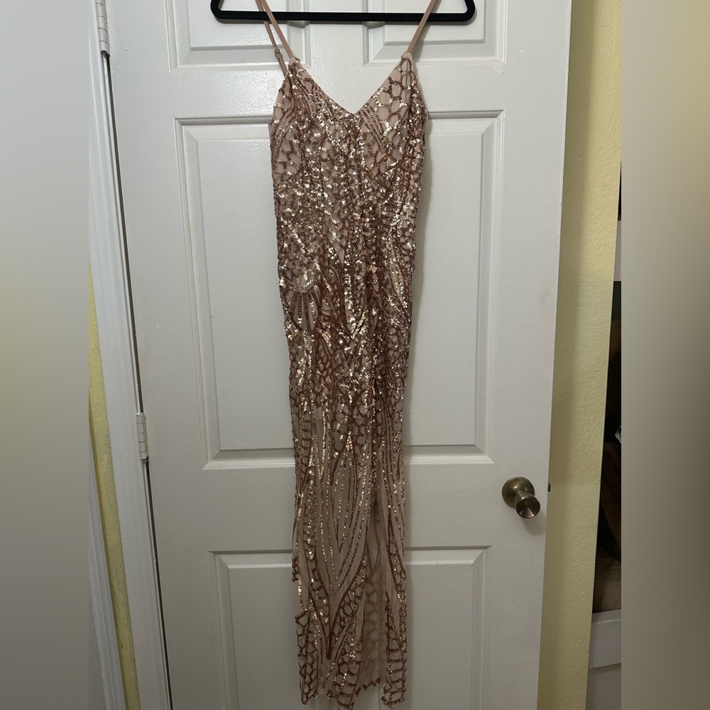Hello Molly Rose Gold Sequined Dress